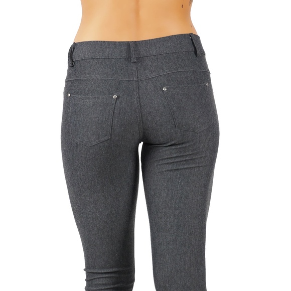 Jean Look Jeggings Slim Fit Pull Up Pants - Picture 4 of 5